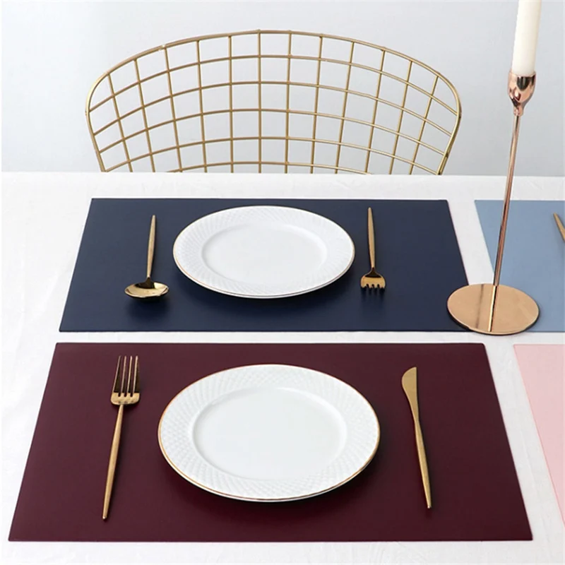 

Tablemats Stain-Resistant Dining Disc Bowl Pad Coaster Non-slip Decoration Accessories Table Pad Leather Placemats Washable Mat