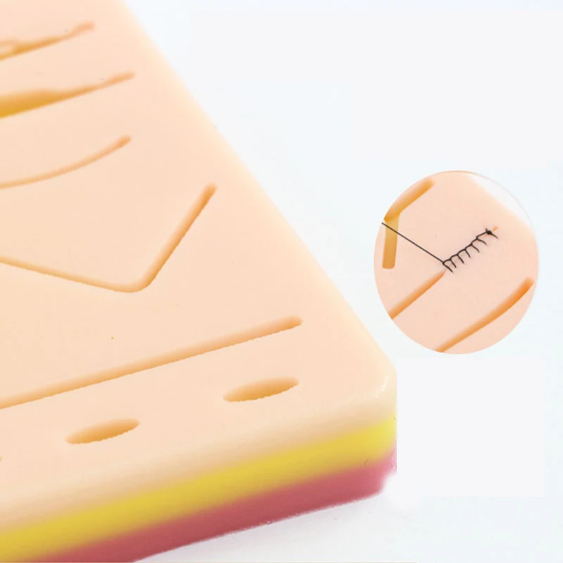 Simulación quirúrgica de sutura para la piel de las heridas, molde de silicona para práctica de estudiantes de medicina, doble párpados, incrustación de cirugía, módulo supersuave