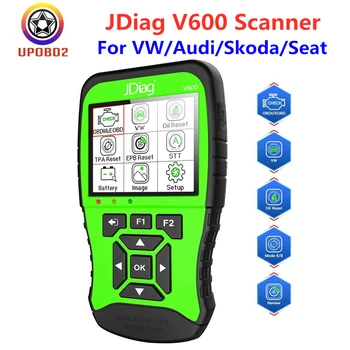 

2 IN 1 JDiag V600 VAG Scanner Full System Diagnosis Support ISO14230 SAE J1850PWM / J1850VPW Protocols Read/Erase Fault Code