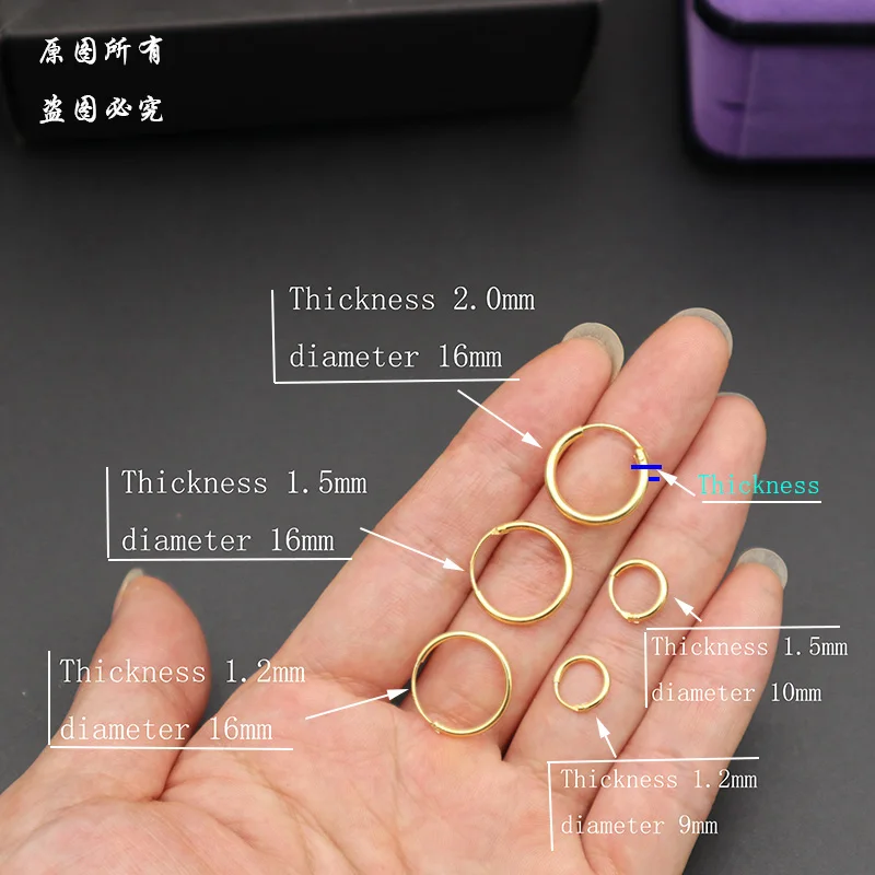 Золотые серьги кольца из стерлингового серебра 925 пробы покрытые золотом для