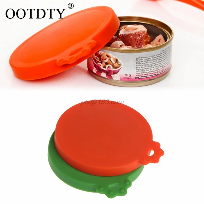 OOTDTY Pet Food Can Cover Lid Dog Cat Pet Tin Silicone Reusable Storage Cap Top