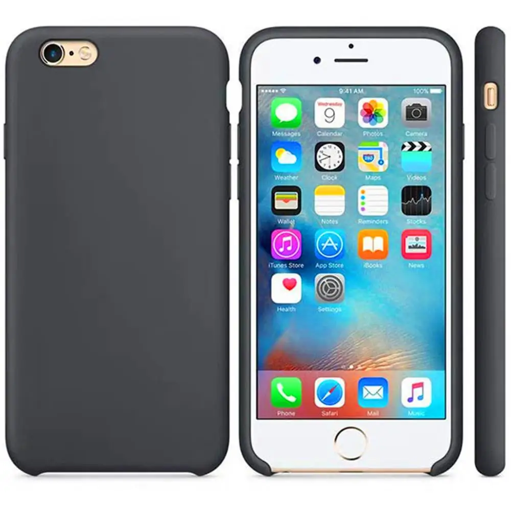 Темно-серый Официальный Стильный силиконовый чехол для iPhone 7 8 6 6S Plus, чехол с логотипом s для Apple iPhone 11 Pro Max X XS Max XR 5 5S, чехол+ коробка - Цвет: Темно-серый