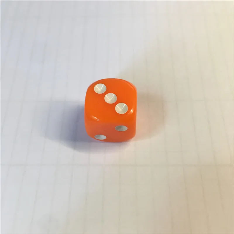 9 Transparent-Coloré Cube en mix16mm avec des points blancs/6 mutuellement/w6/d6/jeu 