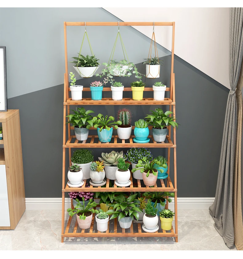 Балконная Цветочная стойка многоярусная складывающаяся на землю домашняя