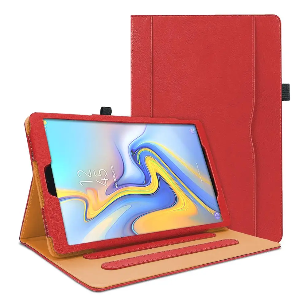 Для Funda samsung Galaxy Tab A 10,5 T590/T595/T597 Премиум кожаный флип-чехол для планшета с подставкой чехол для планшета оболочка для бизнеса - Цвет: Red