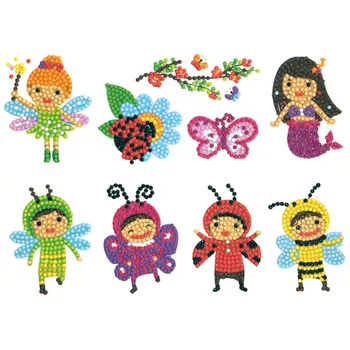 

9pcs Butterfly Honeybee Pattern 5D Diamond Painting Sticker Diamond Mosaic Picture Of Rhinestone Kids Gift Cup Phone Desk Decor