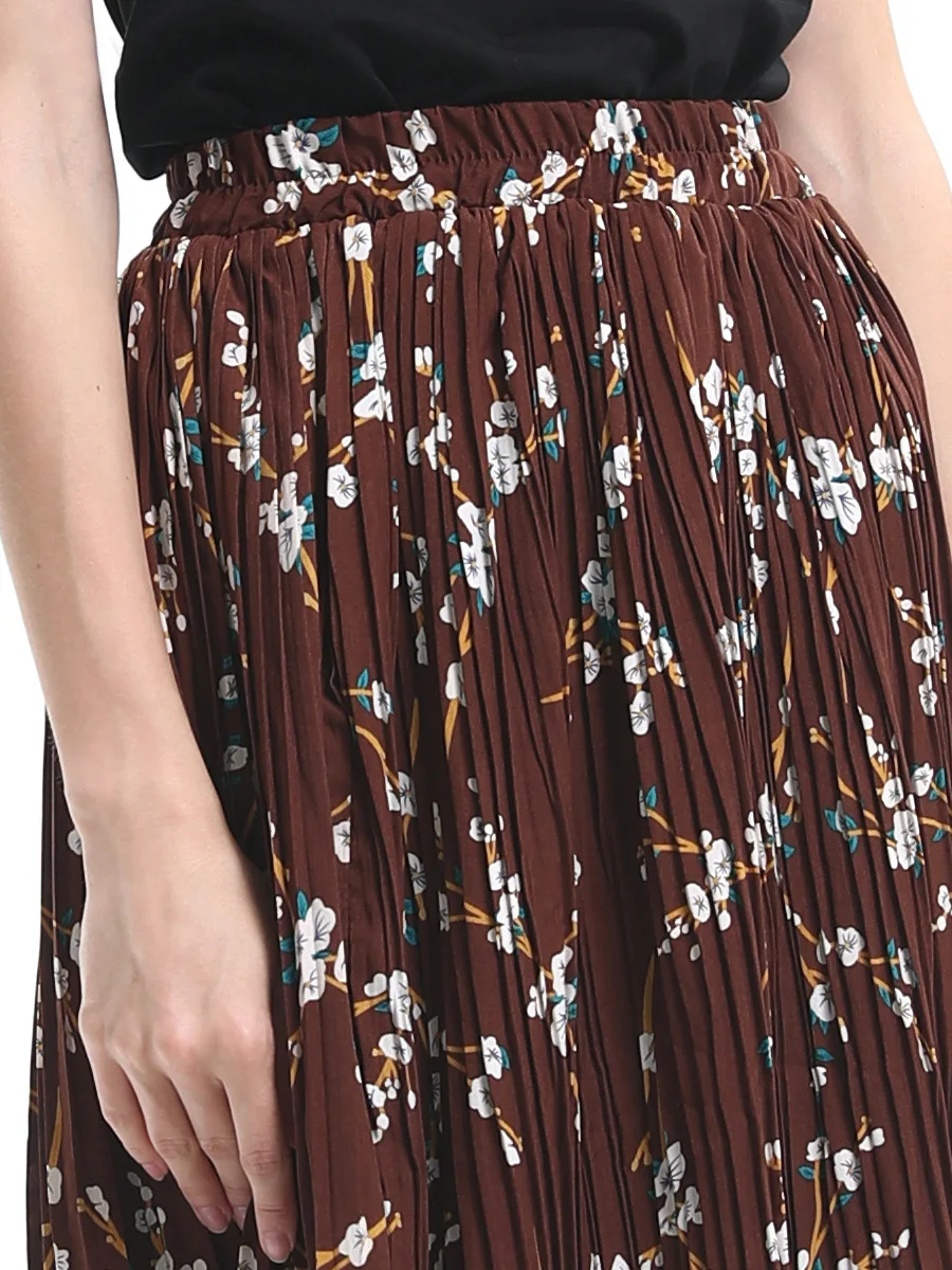 Summer WOMEN'S Dress New Style Ladies' Versatile ti hua qun Pleated Chiffon A- line Skirt Wholesale JR3005