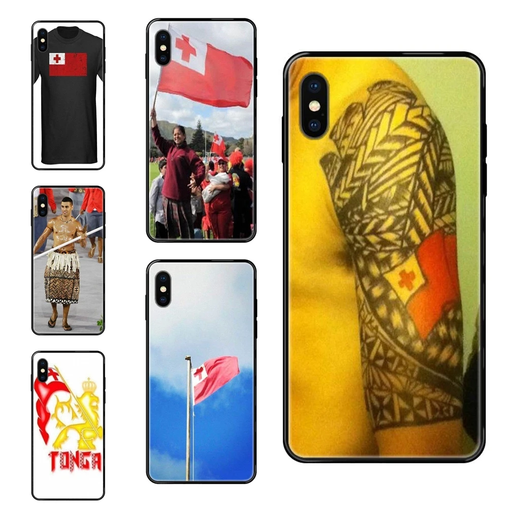 Tonga Tongan флаг для Huawei P40 P30 P20 P10 P9 P8 Lite Plus Pro 2017 P Smart 2019 черный мягкий чехол из ТПУ
