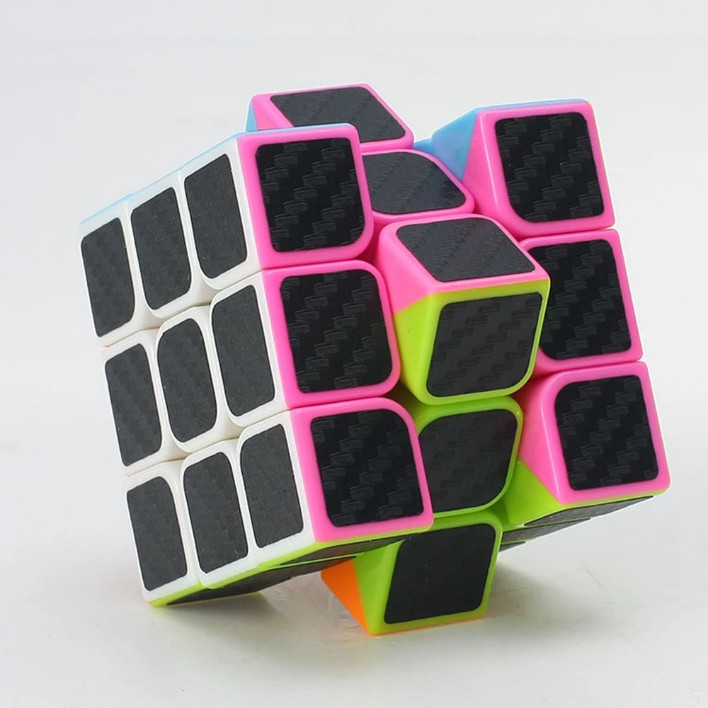Black Sticker B Zcube углеродного волокна Стикеры 3x3x3 Скорость Magic Cube Игра Головоломка кубики развивающие игрушки подарок для Для детей - Цвет: Black Sticker B
