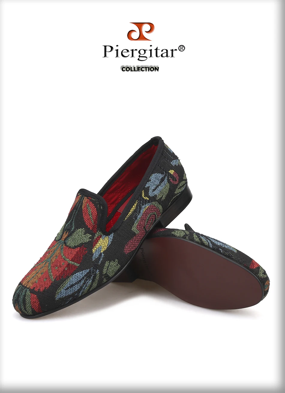 Piergitar/мужские туфли смешанных цветов с абстрактными цветами мужские мокасины британские стильные мужские комнатные туфли больших размеров на плоской подошве