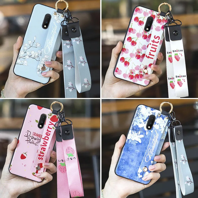 OnePlus 7pro Phone Case Realme X Creative Lanyard Q Silica Gel Literature And Art Protective Case