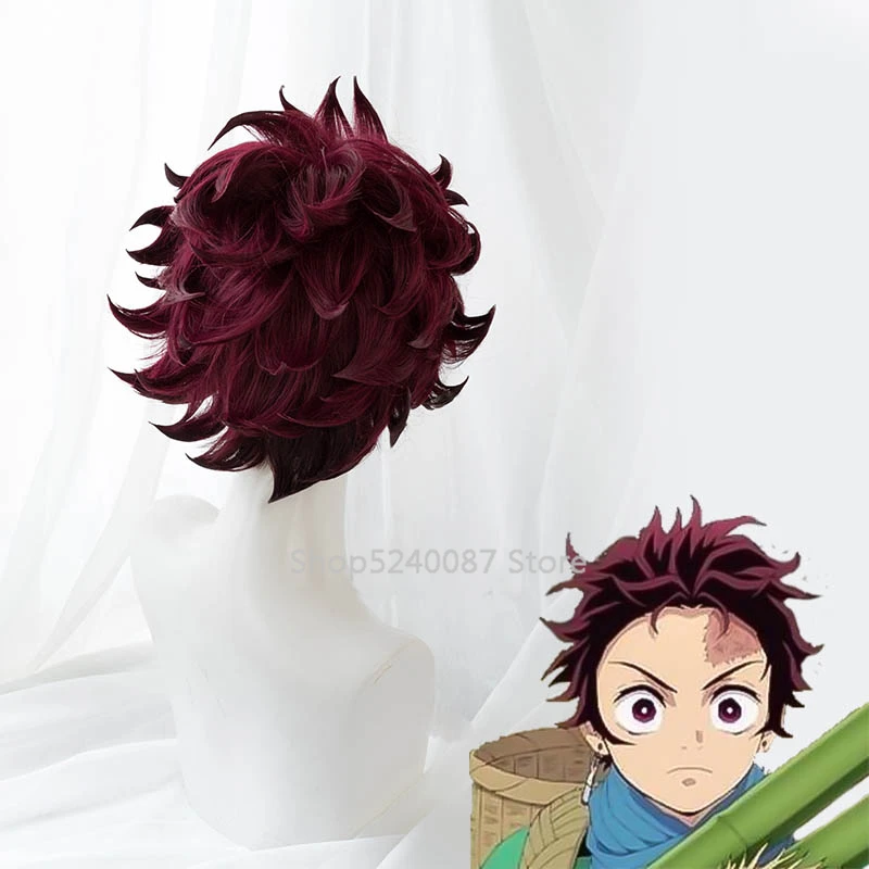Cosroad Nezuko Tanjirou Kamado парики Demon Slayer Kimetsu No Yaiba Zenitsu Agatsuma кимоно юката для волос Аниме Косплей Костюм