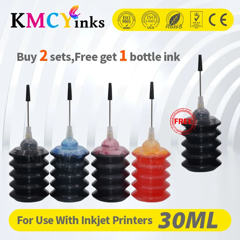 Kmcyinks Kit Di Inchiostro Di Ricarica Da 30Ml Adatto Per Hp 302 Xl Deskjet 1110 2130 2131 2132 2134 3630 3632 3634 3636 Stampanti Inchiostro A Cartuc