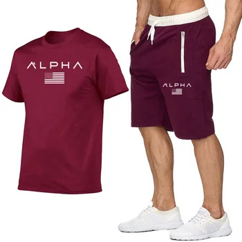 

Running Set Men's Cotton Loose T Shirt Shorts Sport Suit Gym Fitness Clothing Jogging Sport Wear Exercise Workout Workout Clothe