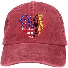 Мужская и женская Регулируемая джинсовая тканевая Кепка-бейсболка с флагом США