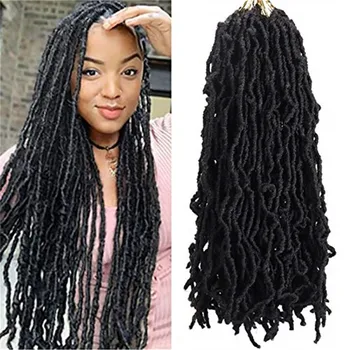 

Kong&Li Faux Locs Curly Crochet Braids Hair Extension Synthetic Brading Hair Soft Dread Locks Goddess Crochet Locs