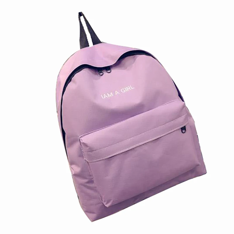 

Simple Fashion Bag Letter Middle School Student's Bag Pure Color Women's Fashion Backpack Couple's Shoulder Bag