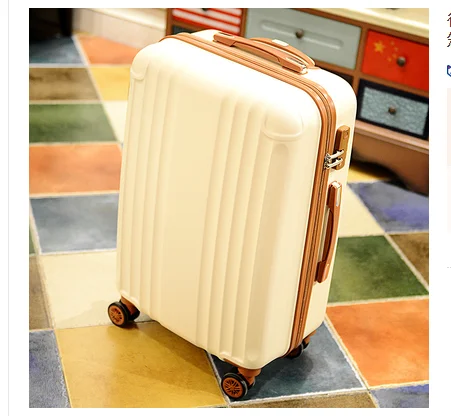 Брендовый Дорожный чемодан на колесиках, чемодан для багажа, 24 дюйма, Спиннер, чемодан для путешествий, сумки на колесиках - Цвет: beige
