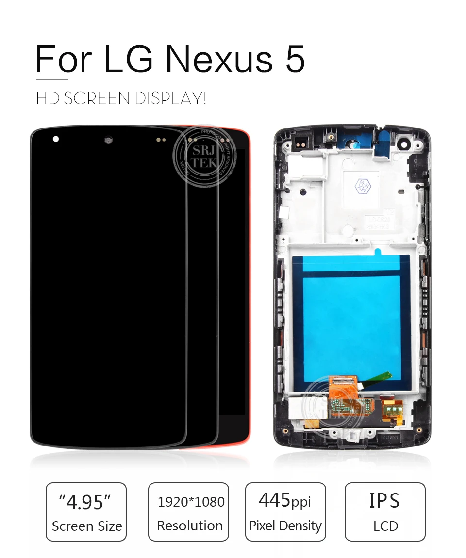 Оригинальный 4,95 "Дисплей для LG Nexus 5 ЖК-дисплей Сенсорный экран дигитайзер в сборе для LG Nexus 5 Дисплей D820 D821 Экран Замена