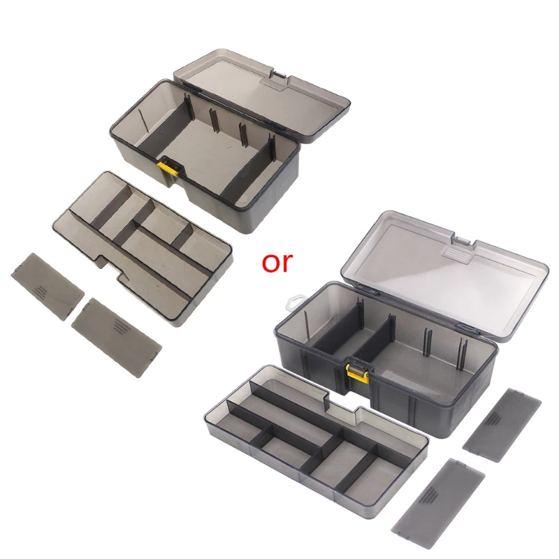 

Multi-division Dual Layer Tool Storage Box Multifunctional Organize Fishing Lure Hooks Arrange Case Durable Plastic