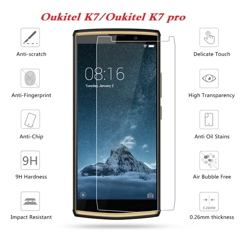 For Oukitel K7 Pro Tempered Glass Premium 9H 2.5D Explosion-Proof Phone Screen Protector Film Mobile | Мобильные телефоны и