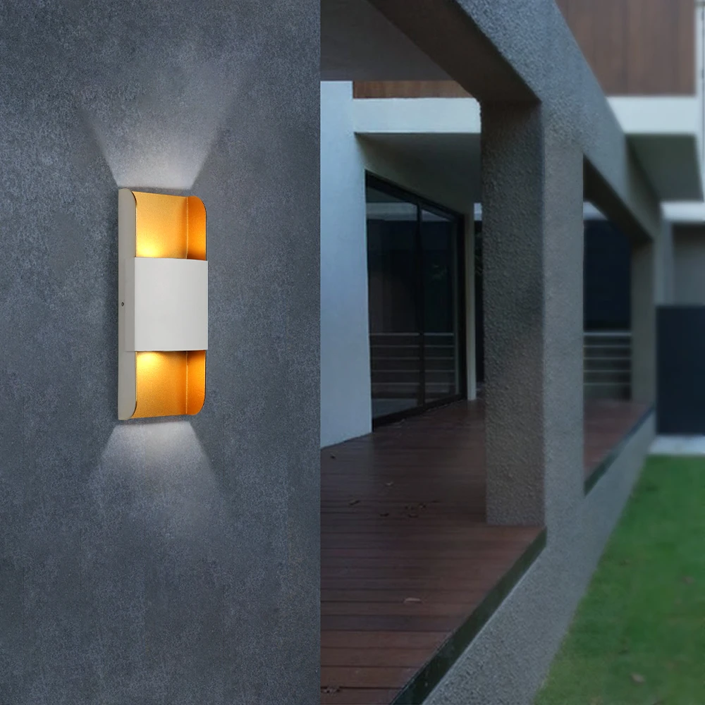 10W Waterproof Patio Boundary Wall Light Double Side Lighting Cob Exterior Ip65 Led Indoor Outdoor Wall Sconce Lamp European