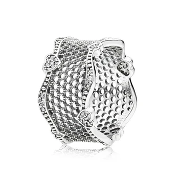 

BaoFu New 925 Sterling Silver Ring Classic Hollow Love Lace Women's Wedding Ring Gift High Jewelry