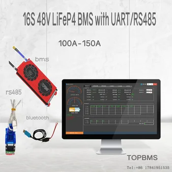 

20S 48V LTO BMS100A150A with Bluetooth phone APP RS485 CAN NTC UART GPS for LTO Batteries 2.4V connected in 20 series