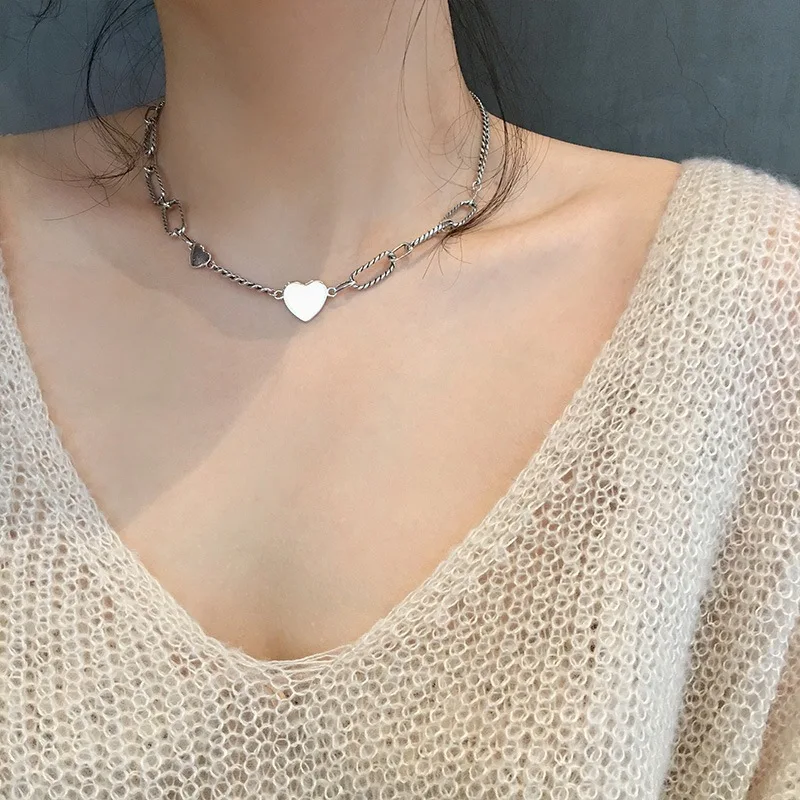 New Necklace 2021 Love Women's Necklace Ins Minimalist Design Retro Easy Matching Temperament Clavicle Chain