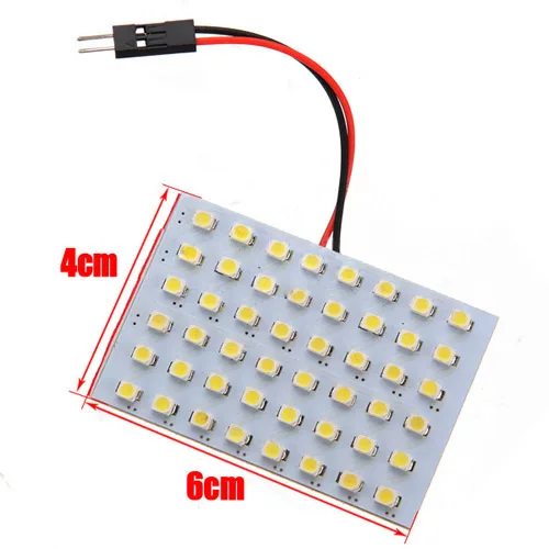 5pcs Car Interior Light Panel 48 SMD LED T10 BA9S Dome Festoon Bulb Adapter 12V Warm white panel