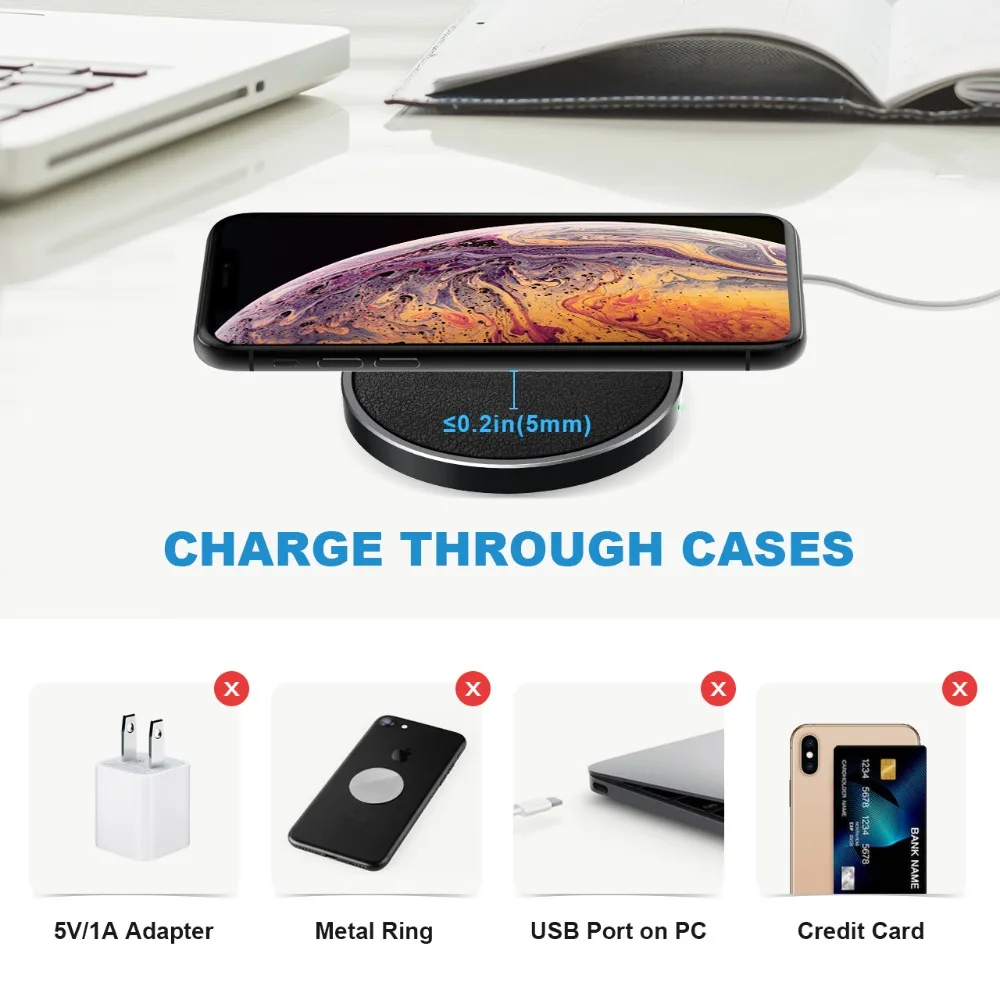 Seneo PA145 Wireless Charger Qi Fast Charging Pad For iPhone 11 XR X XS MAX 8 8 Plus 10W For Samsung Galaxy S10 S9 S9+ Note 8 (1)