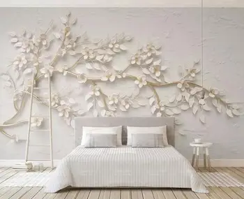 

[Self-Adhesive] 3D White Flower 000008 Wall Paper mural Wall Print Decal Wall Murals