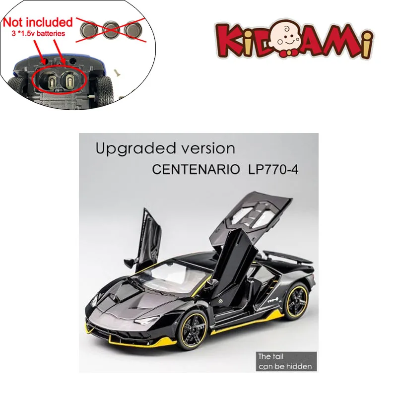 KIDAMI 1:32 литой модельный автомобиль из сплава Camaro/GT/G65/LP770-4, высокое моделирование, оттягивающие колеса, игрушки для детей, коллекция подарков - Цвет: LP770-4 Black1