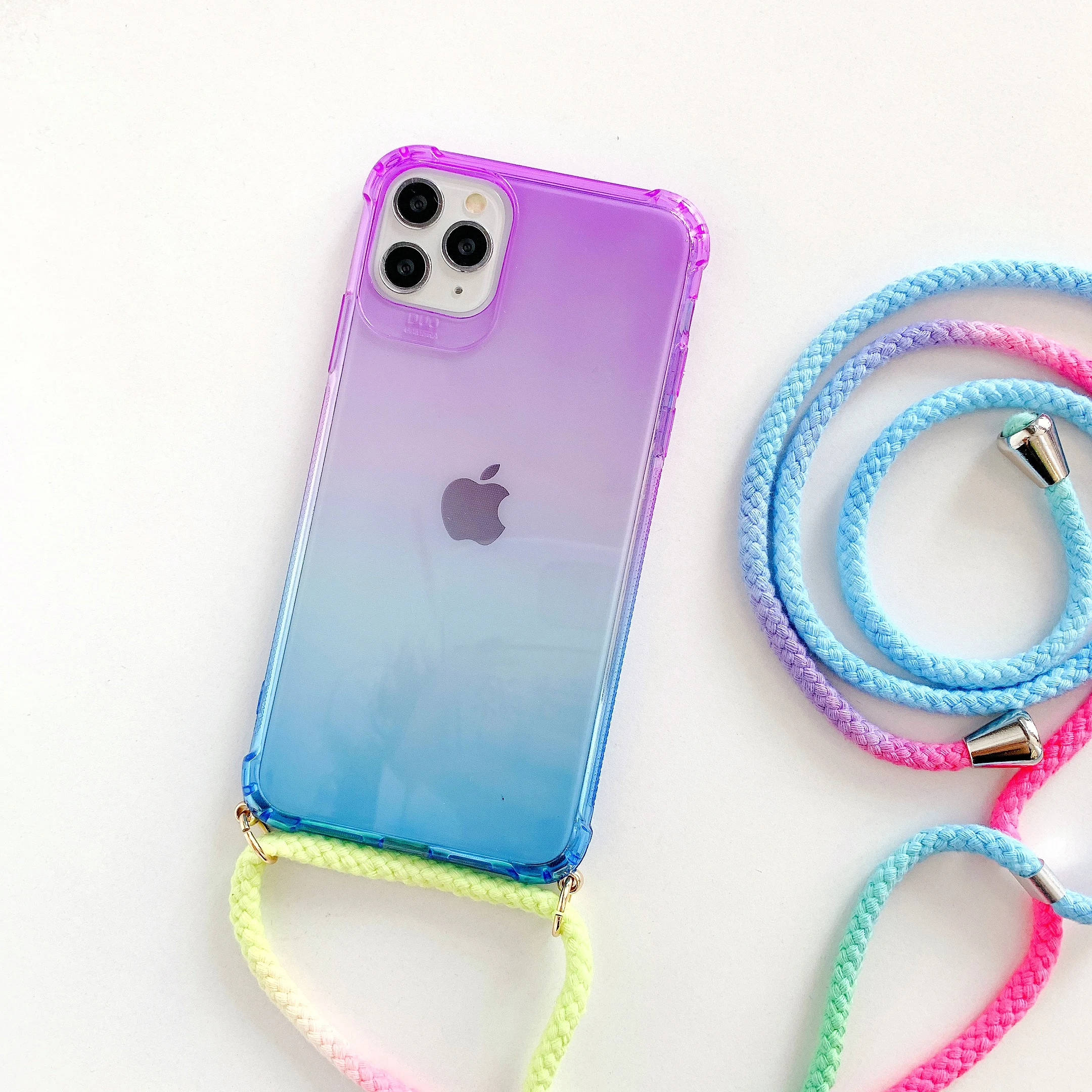 Ice Cream Rainbow Strap Cord Chain Phone Collana Cordino Custodia Per Telefono Custodia Per Iphone 14 14Promax 14Plus 13Promax 13 12 11