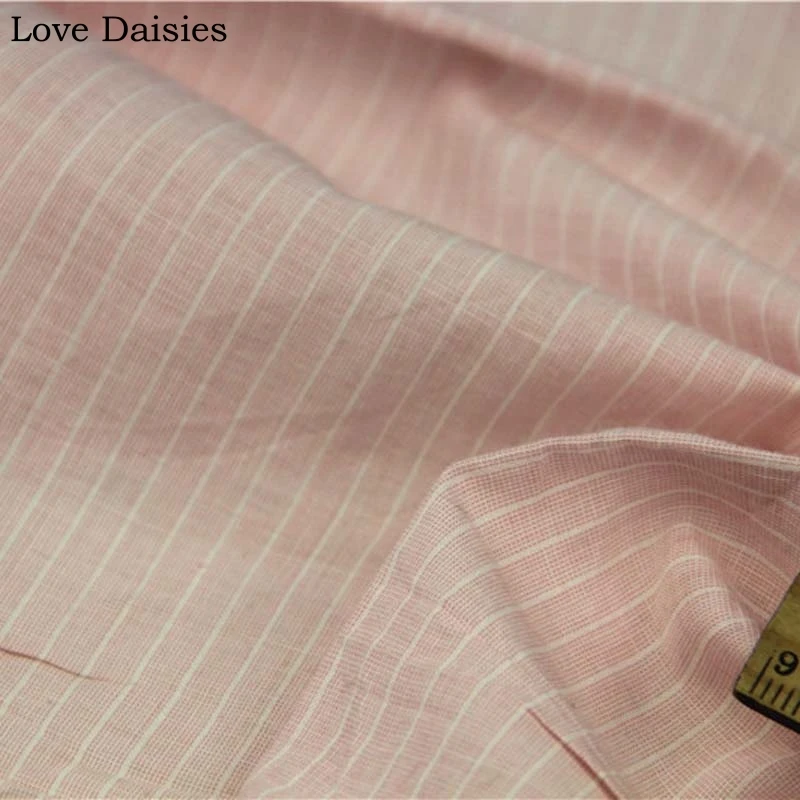 Хлопок пряжа окрашенная Розовая белая полоса Мягкая тонкая ткань для DIY летняя ручная работа одежда рубашка платье Блузка Tope ремесло