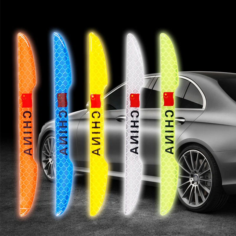 

40Pcs/10sets Reflective Sticker Styling Decal Reflector Sticking Door Anti-collision Bar Reflector CHINA Sign Car Accessories