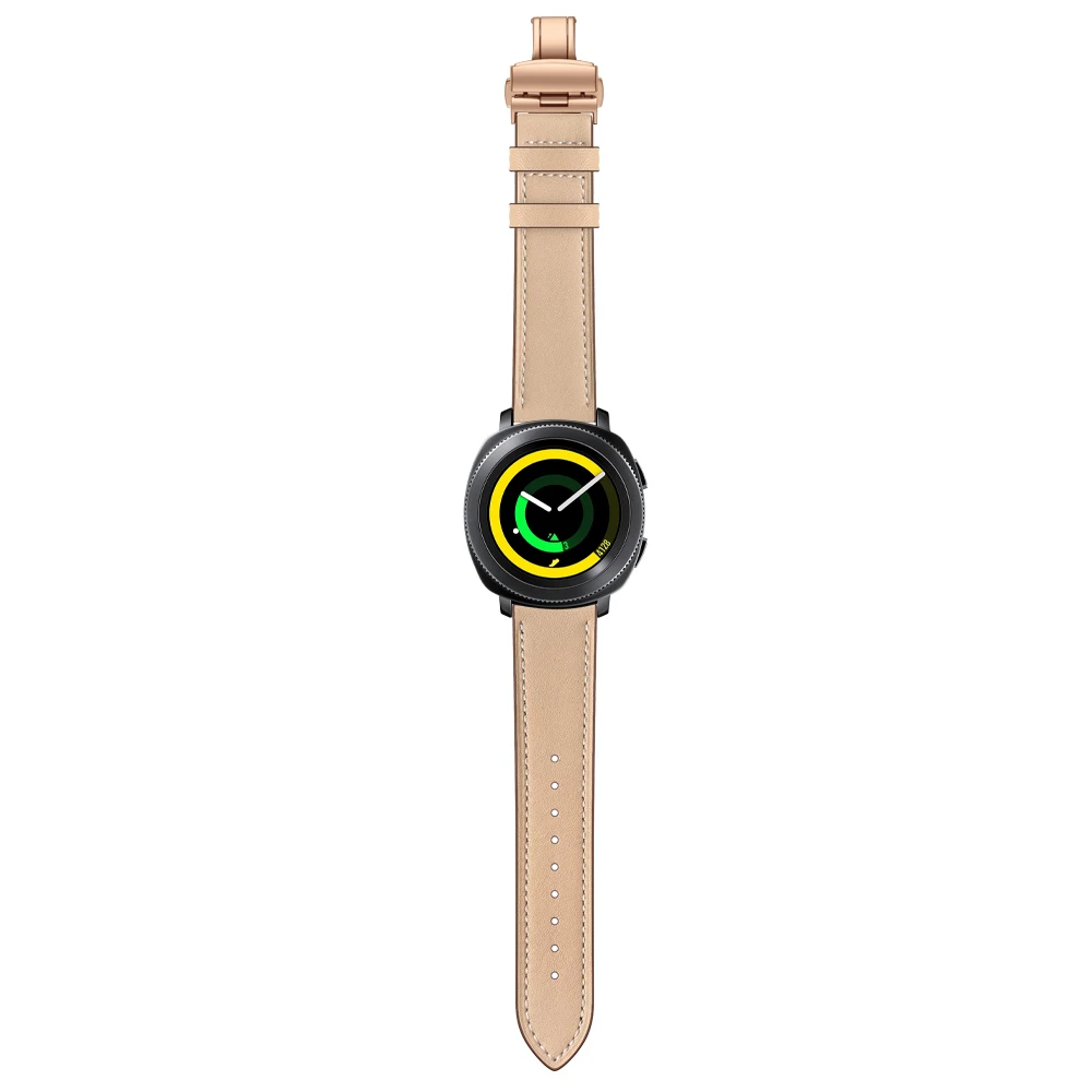 UEBN 20 мм роза застежка-бабочка кожаный ремешок для samsung Galaxy Watch 42 мм активный 2 Браслет ремешок для Шестерни S2 спортивный ремешок для часов
