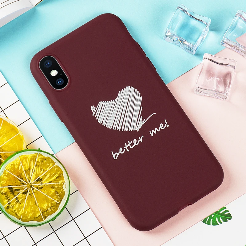 01 Модный силиконовый чехол с узором для iPhone 7, 6, 6 S, 8 Plus, X, 5, 5S, XS, Max, XR, 11 Pro, матовый чехол для телефона, s, пара, фруктовое растение, чехол с изображением животного - Цвет: 01