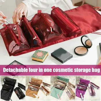 

Cosmetic Bag Female Portable Large-Capacity Storage Bag Folding Travel Storage Bag 4-in-1 Detachable Toiletry Bag @LS