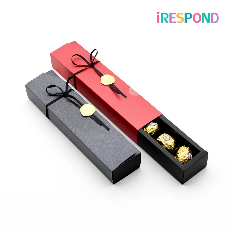 

6 шт. коробка для конфет, свадебная подарочная упаковка, черные красные коробки из крафт-бумаги с ленточными наклейками, 6 сладких подарочных...