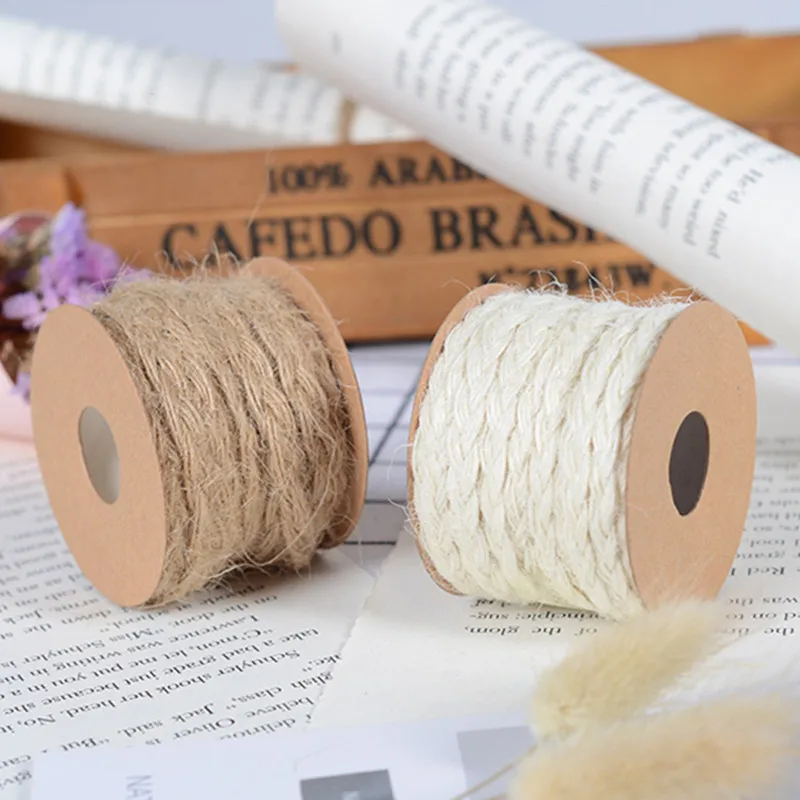 

Hot 5meters two-color small tweezers twine rope width 5mm handmade diy woven retro ropes minimalist home wedding decoration, etc