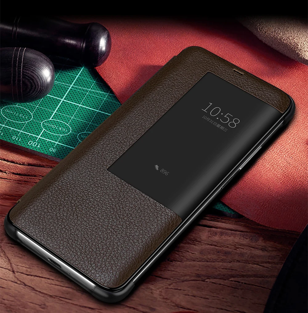 Luxury Business Leather lychee Pattern Smart sleep wake Case For Huawei Mate 20Pro Mate 20RS 20X/5G