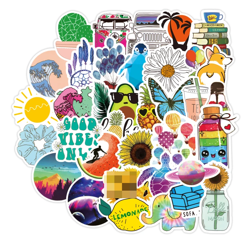 50Pcs Girl Stickers Thing Cool Waterproof Stickers For Skateboard