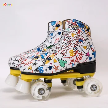 

YOBANG 2020 new design Graffiti style multi color 4 wheels patines quad roller skate for women