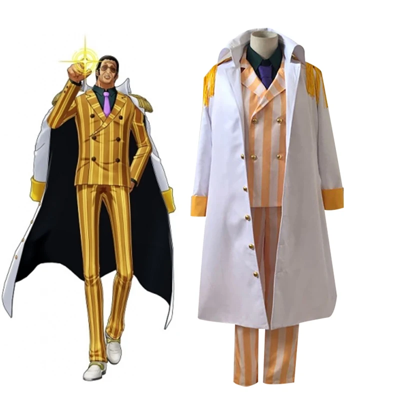 One Piece Costume Kizaru Taisho Borsalino Cosplay Admiral Uniform Suit ...