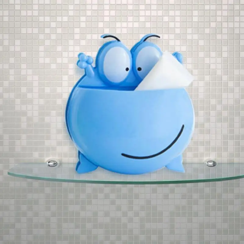 Милый мультяшный присоска лягушка настенный держатель для зубных щеток навесная полка для ванной комнаты управление простой и использовать удобно