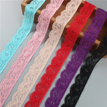 

5 yards Elastic Lace Ribbon White African Lace Fabric Elasticity Lace Trim Embroidered for Sewing Clothing Underwear Accessories
