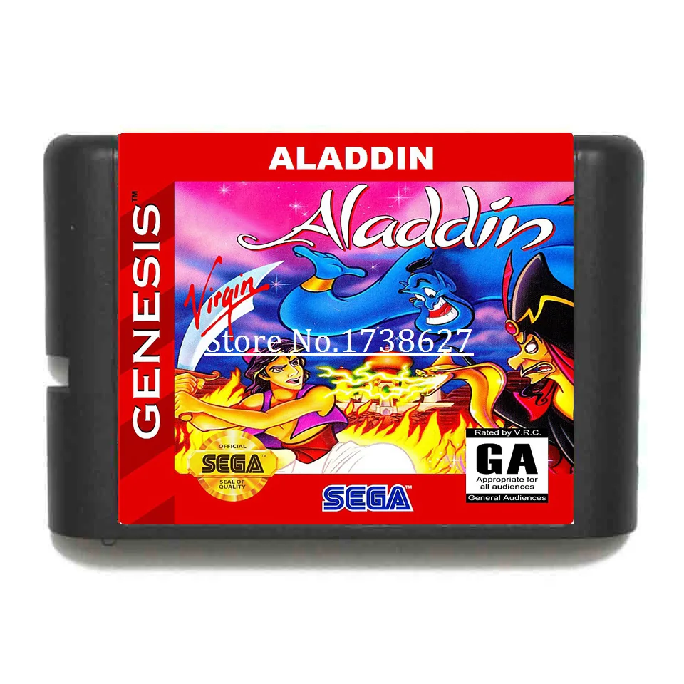 Картридж для игр Aladdin 16Bit консолей Sega MegaDrive и Genesis|Картриджи| |