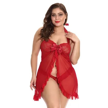 

Hot Sexy Women Robe Lace Splice Plus Size Backless Bow Sexy Lingerie Sleepwear 1-4XL lenceria erotica mujer sexi W4