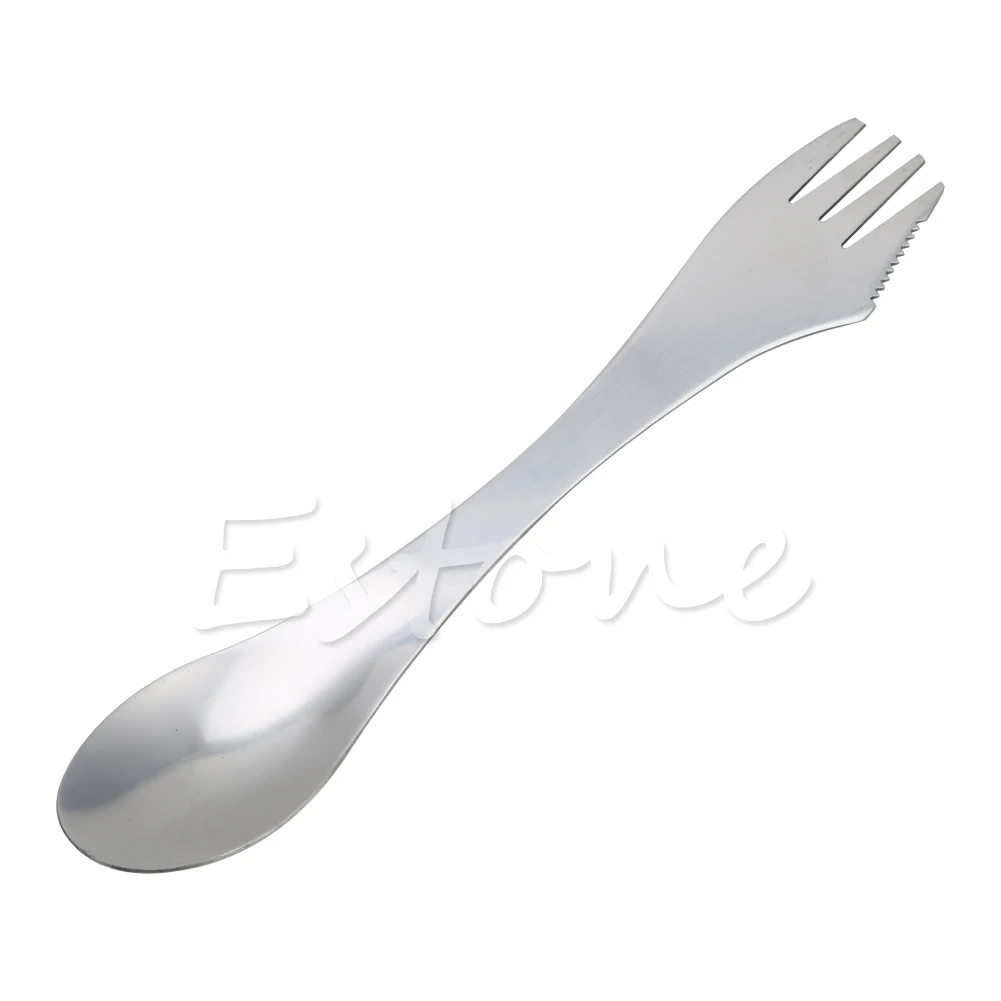 Открытый Кемпинг Пешие прогулки Пикник 3 в 1 Spork нержавеющая сталь вилка ложка 19QF